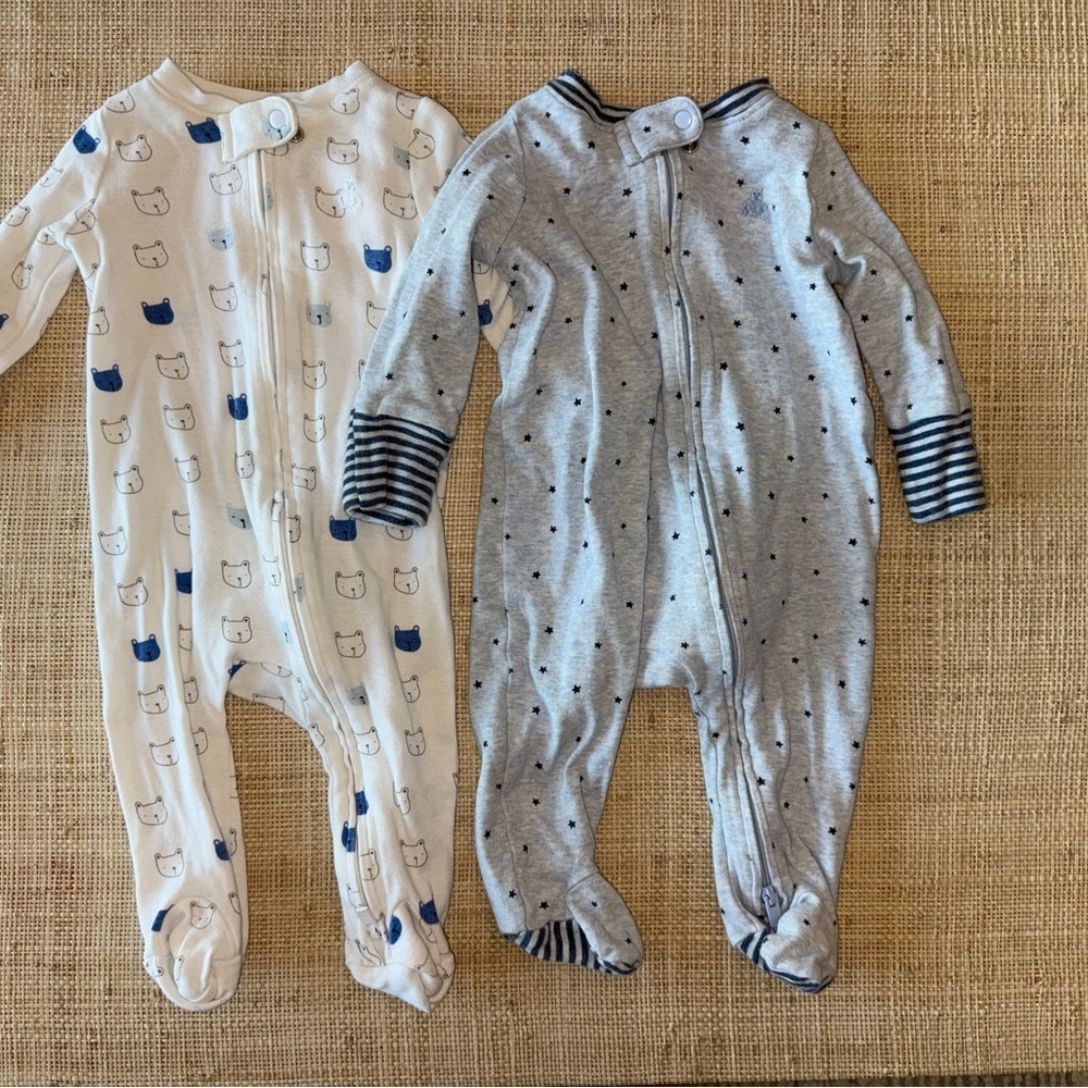 Cozy Kids Onesie Set - White and Blue